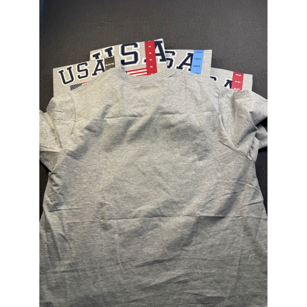USA Flag  T-Shirt‎ Gray Patriotic Tee family kit  5 shirts - Picture 2 of 7